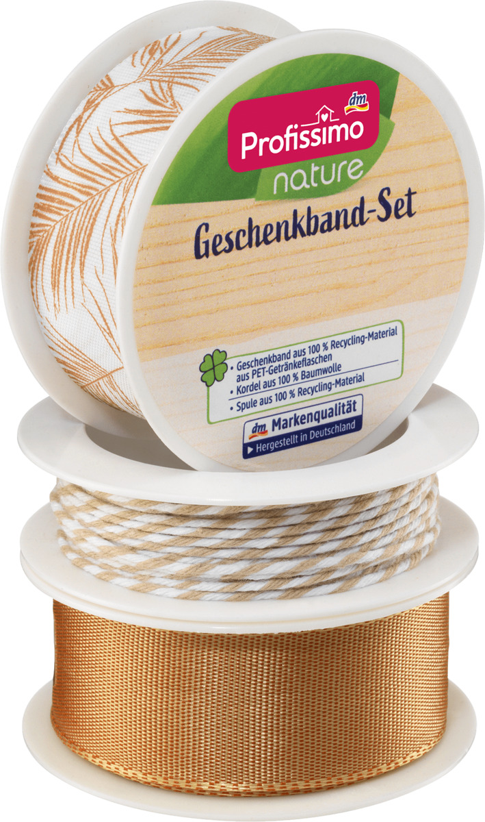 Bild 1 von Profissimo nature Geschenkband-Set "Braun/Kordel/Blätter"
