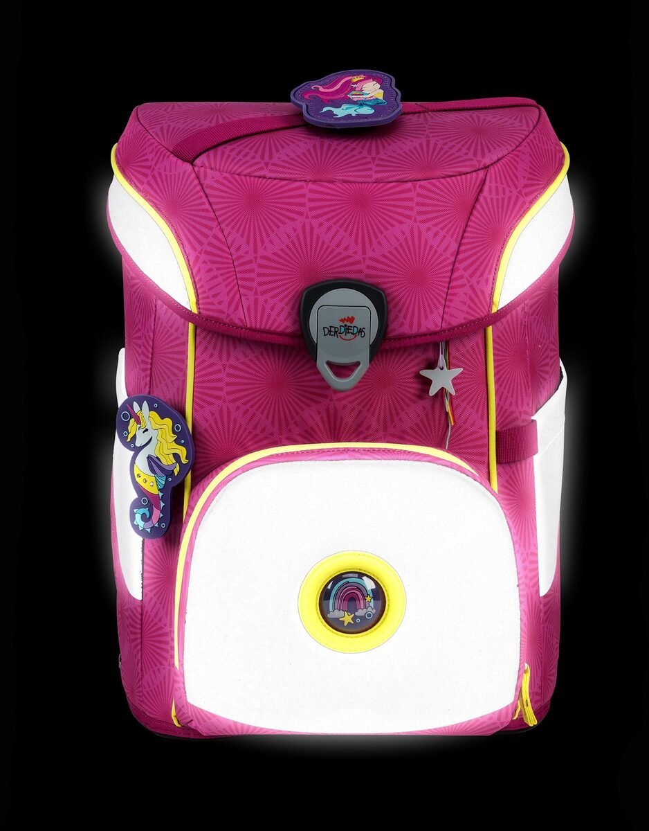 Bild 4 von DerDieDas® Schulranzen Ergoflex Easy Exklusiv Superflash, Pink Mermaid (Set), mit extra großen retroreflektierenden Flächen; aus recycelten Material