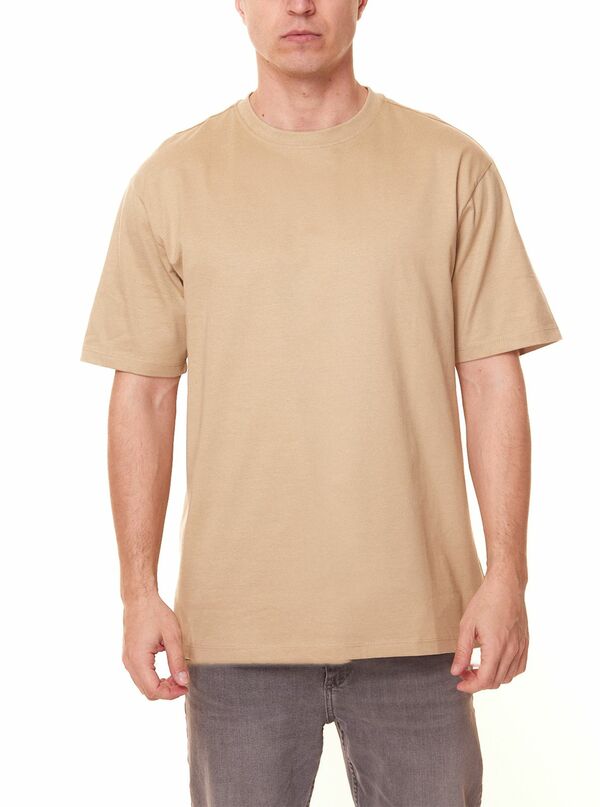 Bild 1 von ONLY & SONS Fred Relax Herren Kurzarm T-Shirt bequemes Baumwoll-Shirt 22022532 Beige