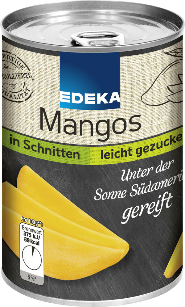 Bild 1 von EDEKA Mangos in Schnitten leicht gezuckert 425G