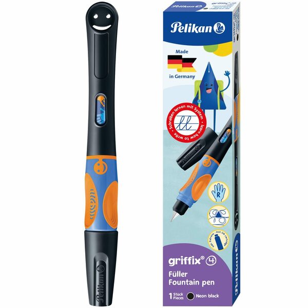 Bild 2 von Pelikan Füllfederhalter Pelikan griffix Füllhalter Neon Black, für Rechtshänder