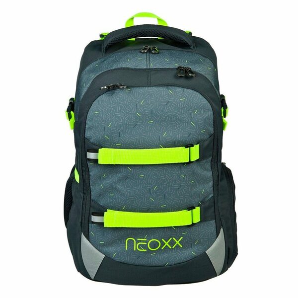 Bild 2 von neoxx Schulranzen Active (Set, 3-tlg. inkl. Schamper Box und Regenschutz-Hülle), Rucksack Set "Boom" - Schultasche 5. bis 12. Klasse
