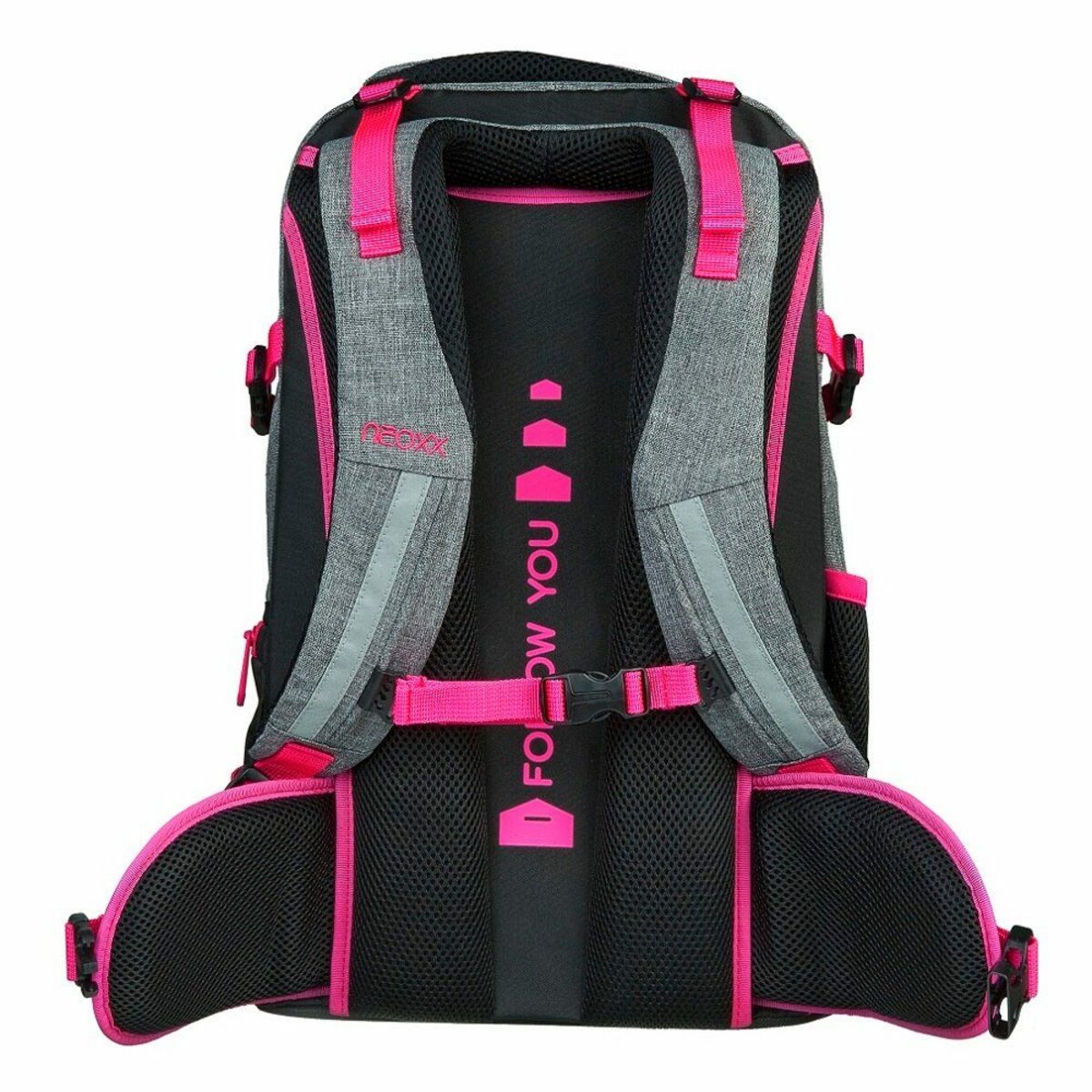 Bild 4 von neoxx Schulranzen Active (Set, 3-tlg. inkl. Schamper Box und Regenschutz-Hülle), Rucksack Set "pink in famous" - Schultasche 5. bis 12. Klasse