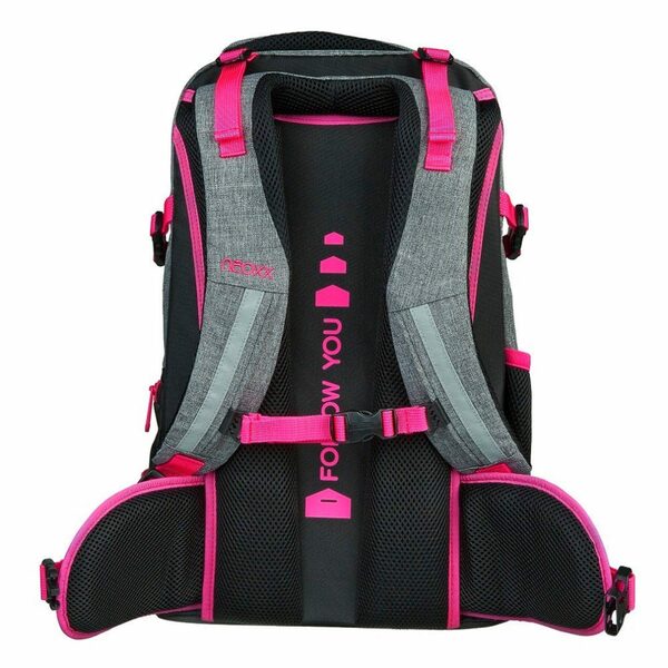 Bild 4 von neoxx Schulranzen Active (Set, 3-tlg. inkl. Schamper Box und Regenschutz-Hülle), Rucksack Set "pink in famous" - Schultasche 5. bis 12. Klasse