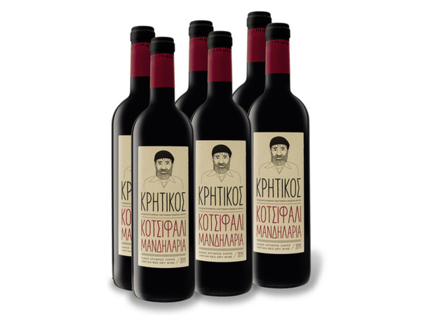 Bild 1 von 6 x 0,75-l-Flasche Weinpaket Kretischer Rotwein PGI trocken, Rotwein