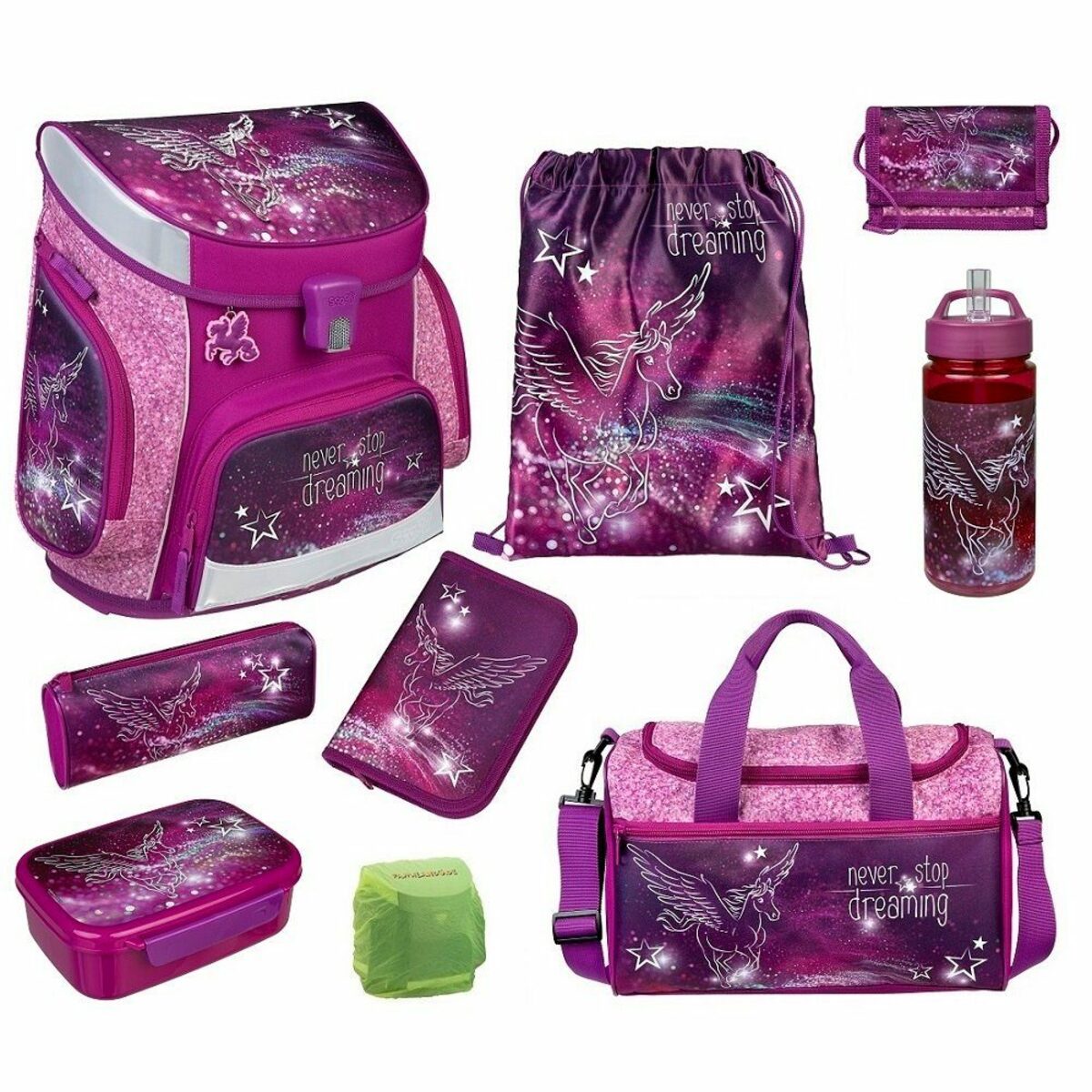 Bild 1 von Scooli Schulranzen Campus Fit (Set, 9-teilig mit Federmäppchen und Sporttasche), PEGASUS zauberhaftes Pferd mit Flügeln