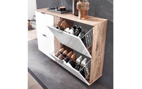 Bild 4 von Vito - Schuhschrank 6048 in Viking Oak Nachbildung/ supermatt weiß