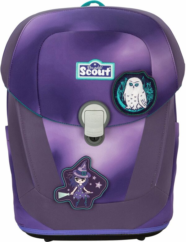 Bild 2 von Scout Schulranzen Sunny II Exklusiv Superflash, Purple Magic (Set), extra große reflektierende Flächen; Faser aus recycelten PET-Flaschen