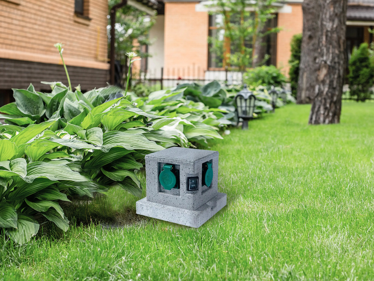 Bild 1 von Trendline Steckdosenverteiler 4-fach 3 m, H07RN-F3G1,5, Sensor, steinoptik