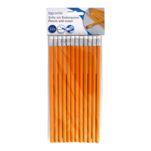 12er Bleistifte mit Radiergummi