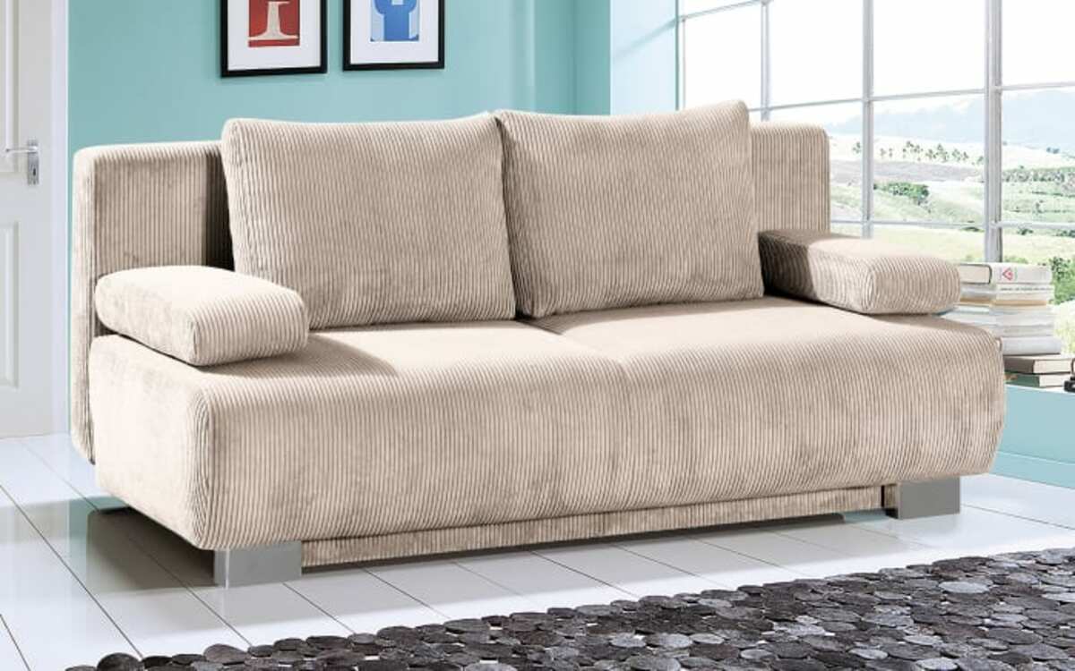 Bild 1 von Restyl - Querschläfer Rowan, Cord in natur, Liegefläche ca. 140 x 194 cm