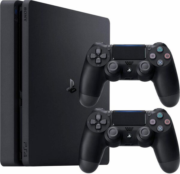 Bild 1 von PlayStation 4 Slim (Bundle, inkl. 2 PlayStation 4 Wireless DualShock Controller)