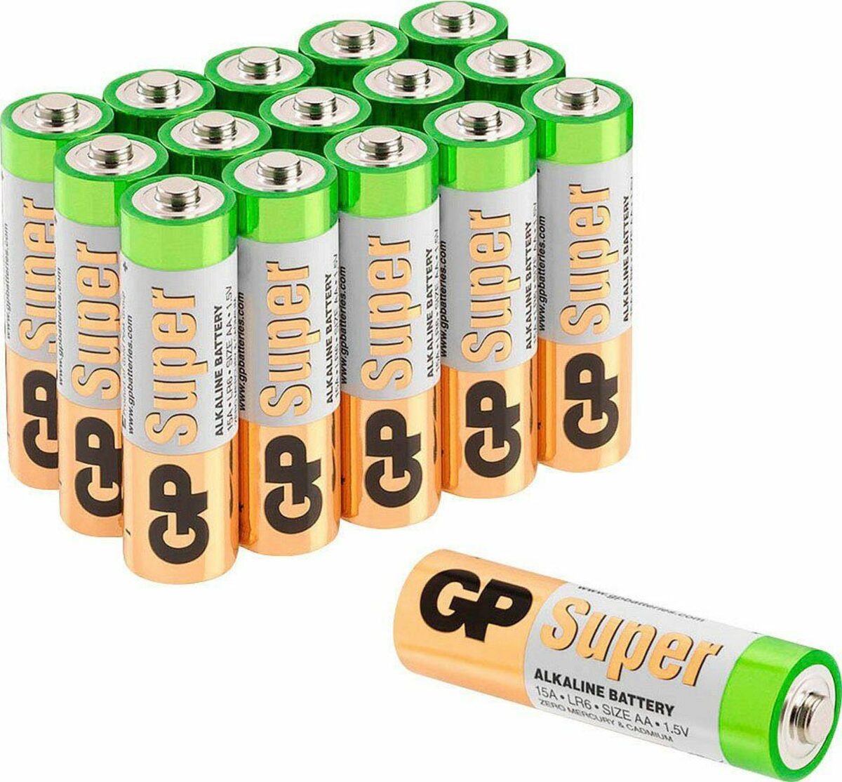 Bild 2 von GP Batteries 16 Stück (8+8) AA Mignon Super Alkaline, 1,5V Batterie, (1,5 V, 16 St)