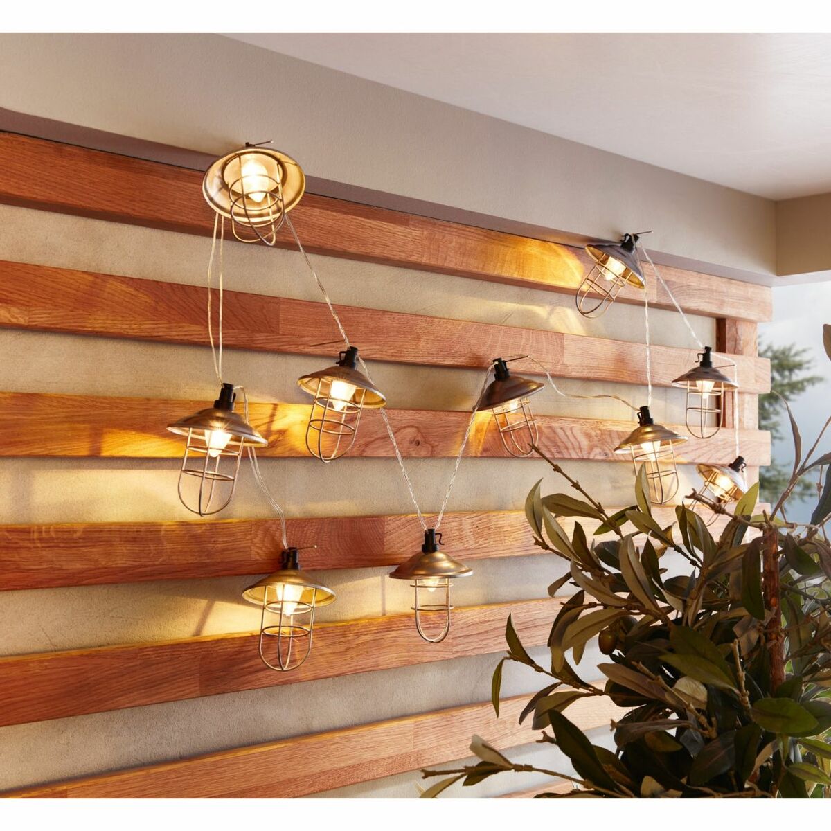 Bild 1 von HomeLiving LED-Lichterkette "Metall-Laternen", batteriebetrieben, Wohnaccessoires