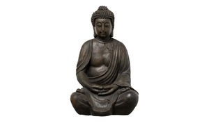 Buddha sitzend grau Polyresin (Kunstharz) Maße (cm): B: 25 H: 39 T: 20 Dekoration