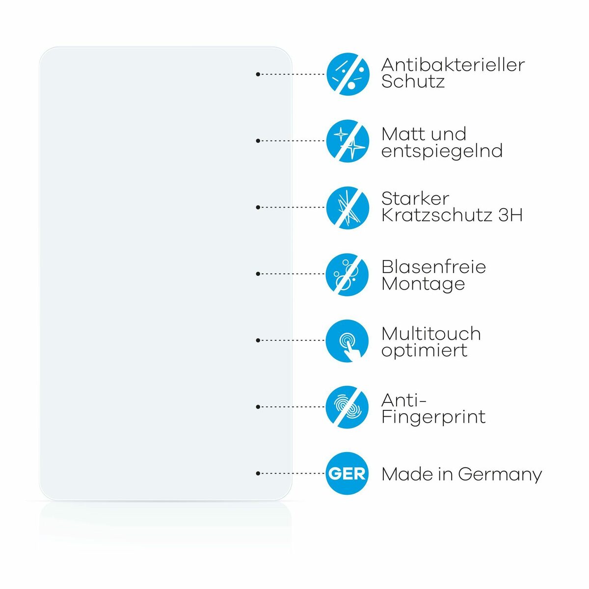 Bild 4 von upscreen Schutzfolie für HP Slate 7 Plus 4200ef (Kamera rechts), Displayschutzfolie, Folie Premium matt entspiegelt antibakteriell