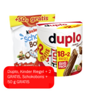 Duplo, Kinder Riegel Big Pack oder Schoko Bons