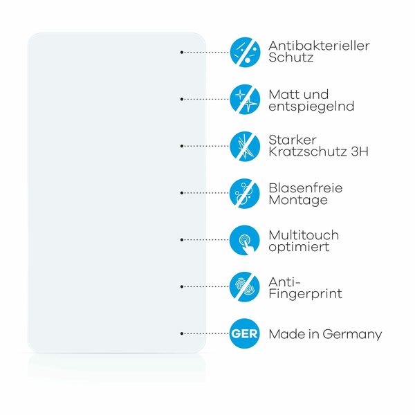 Bild 2 von upscreen Schutzfolie für Lenovo Tab 2 A7-30 (NUR Kamera links), Displayschutzfolie, Folie Premium matt entspiegelt antibakteriell