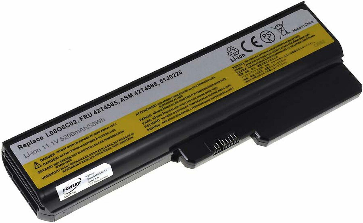 Bild 4 von Powery Akku für Lenovo IdeaPad Z360 - 091233U Laptop-Akku 5200 mAh (10.8 V)