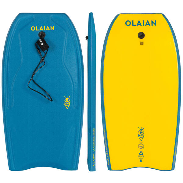 Bild 1 von Bodyboard mit Handgelenk-Leash 100 blau/gelb