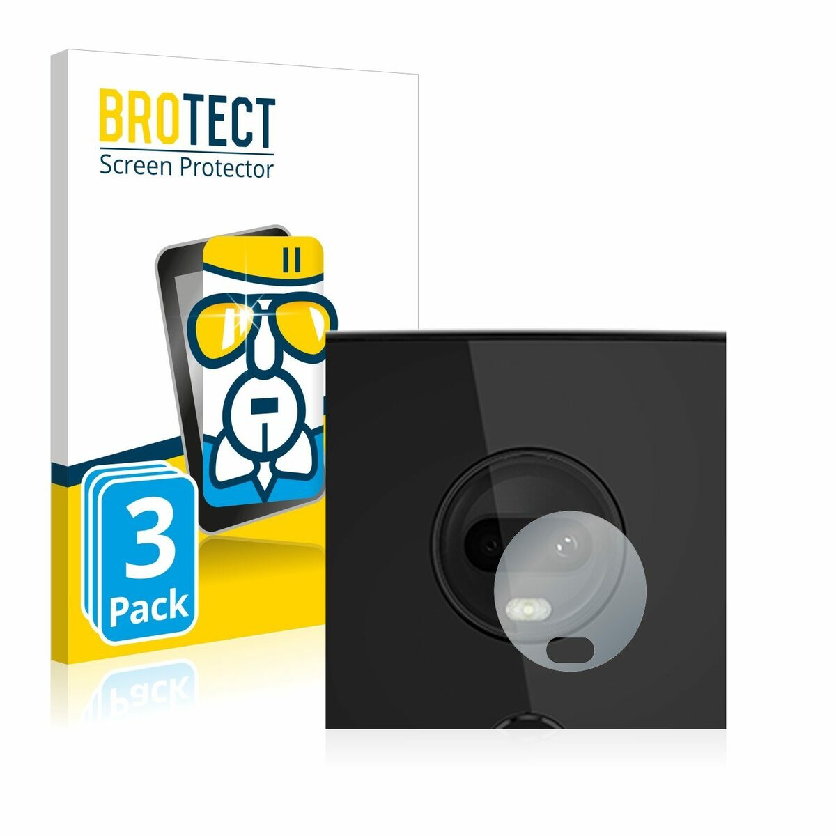 Bild 2 von BROTECT flexible Panzerglasfolie für Motorola Moto G7 Plus (NUR Kamera), Displayschutzglas, 3 Stück, Schutzglas Glasfolie klar