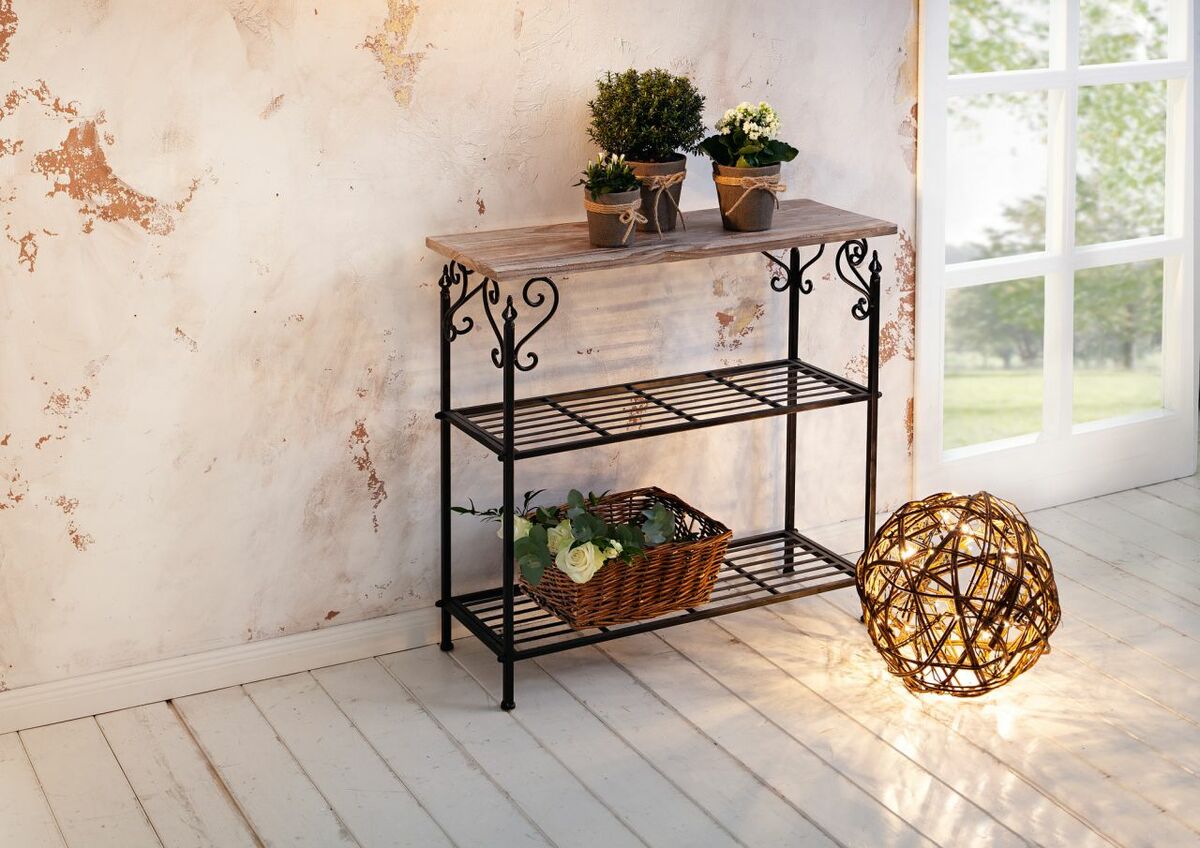 HomeLiving MetallRegal "Bordeaux" praktisch Ordnung Möbel Garten