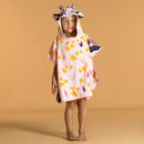 Bild 1 von Bade-Poncho Baumwolle Giraffe Baby weiss/rosa