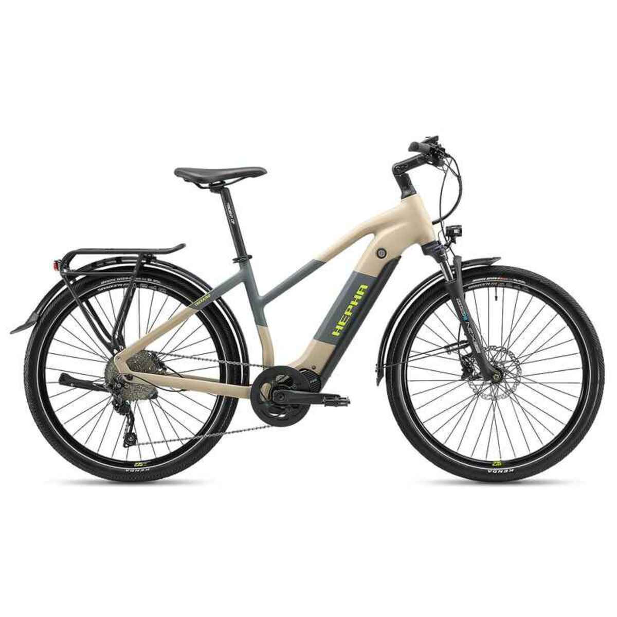 Hepha Vélo électrique Trekking 7 Performance – Batterie 708 Wh (jusqu'à 200 Km), Moteur Central 90 Nm, écran Couleur, App, 10 Vitesses, 27.5 Pouces