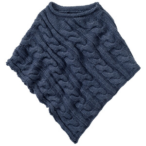 Mädchen Poncho mit Zopfmuster