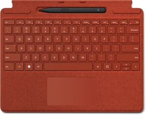Surface Pro Signature Keyboard mohnrot mit Slim Pen 2