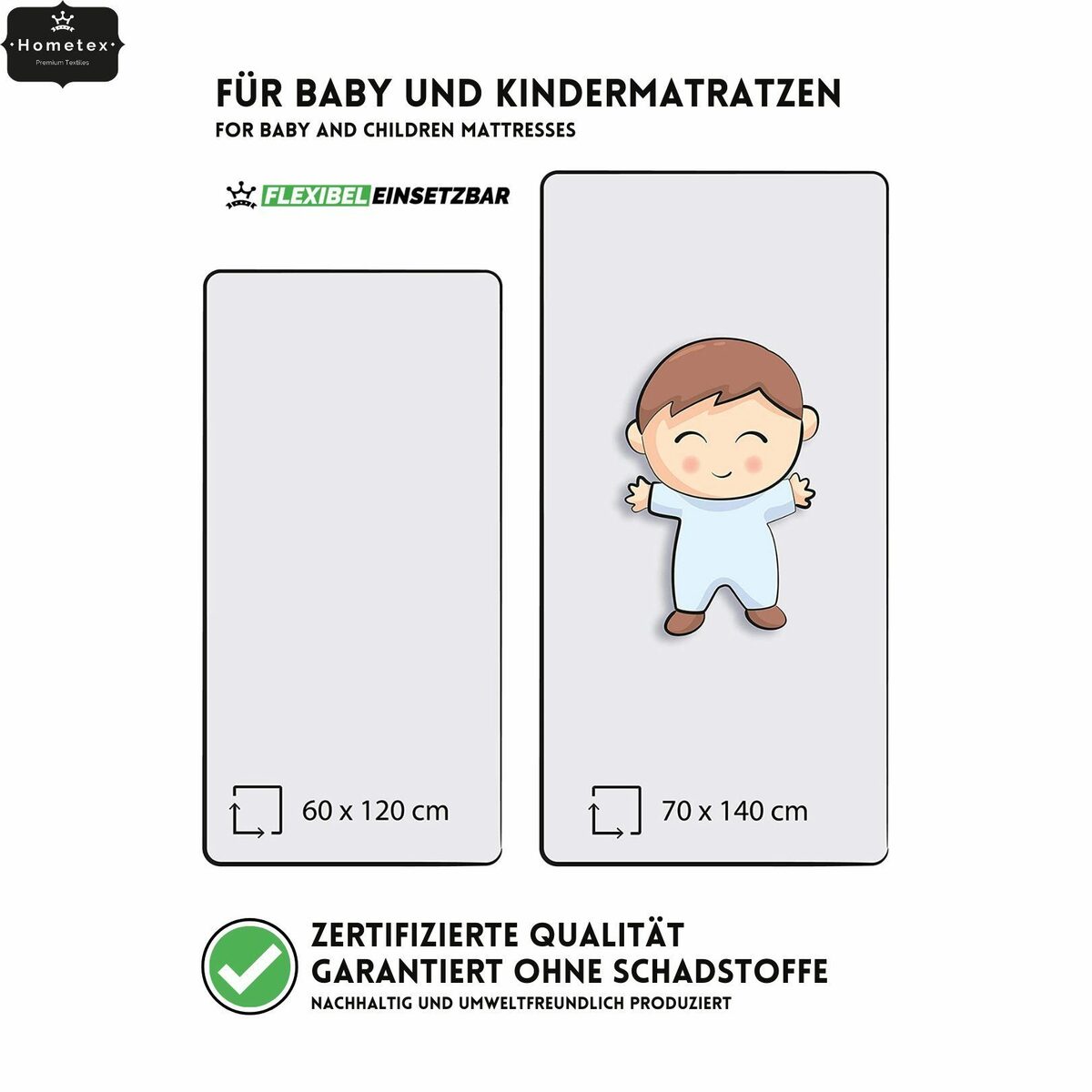 Bild 2 von Spannbettlaken Spannbetttuch, Jersey-Bettlaken aus 100% Baumwolle, Viele Größen und Farben erhältlich, Für Matratzen, Boxspringbetten, Wasserbetten und Kindermatratzen, Hometex Premium Texti