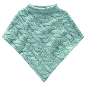 Mädchen Poncho mit Zopfmuster