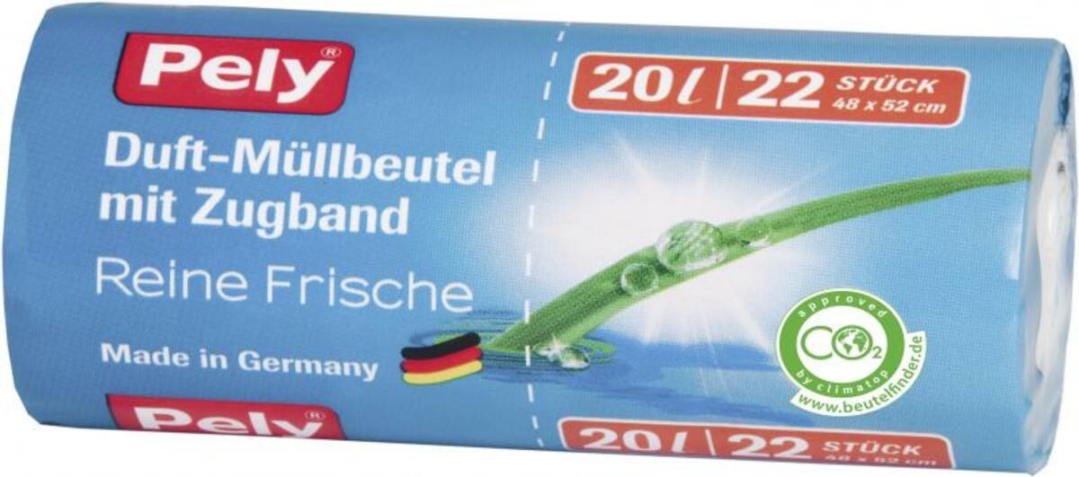 Bild 1 von Pely Duft-Müllbeutel mit Zugband reine Frische 20 Liter