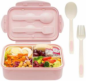 TTBAODAN Lunchbox mit Fächern - 1400ml Bento Box für Schule,