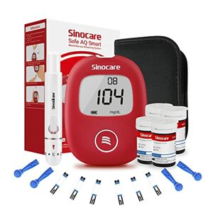 sinocare Safe AQ Smart Blutzuckermessgerät, mg/dL, blutzuckermessgerät set mit 50pcs teststreifen, Selbsttest Diabetes-Set, Portable für Reise