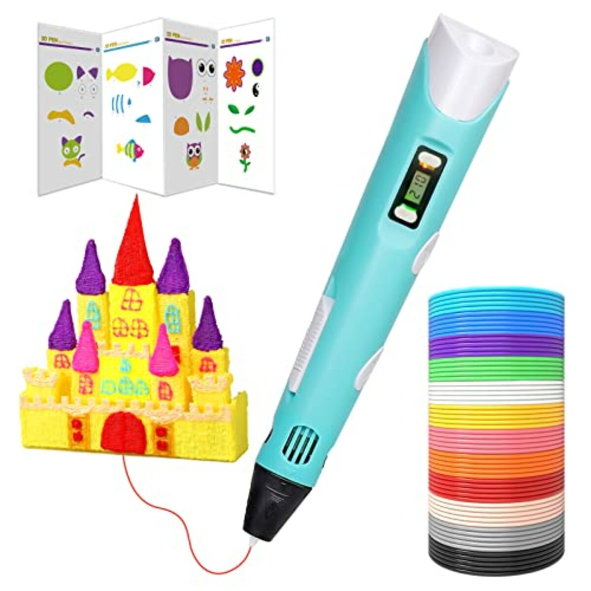 Bild 1 von Dikale 3d Drucker Stift Set für Kinder Erwachsene Geschenk, 3d Drucker Stift mit 12 Farben 1.75mm PLA Filament, jede Farbe 3 Meter, 02A