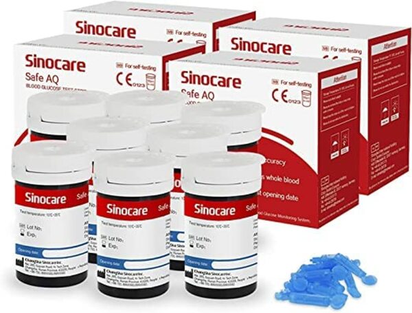 Bild 1 von sinocare Safe AQ Smart Blutzuckermessgerät, mg/dL, blutzuckermessgerät set mit 50pcs teststreifen, Selbsttest Diabetes-Set, Portable für Reise