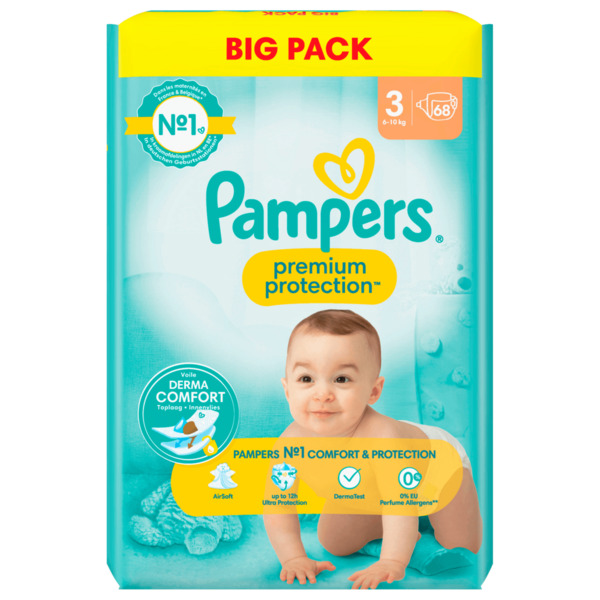 Bild 1 von Pampers Premium Protection Gr.3 6-10kg Big Pack 68 Stück