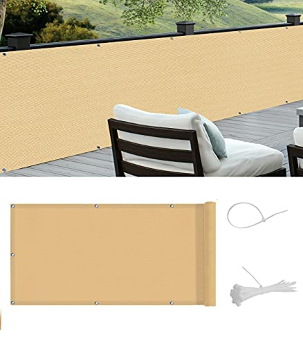 Bild 1 von COOL AREA Balkon Sichtschutz Balkonumspannungen PES Wasserdicht wetterfester mit Kabelbinder
