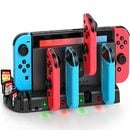 Bild 1 von KDD Switch Controller Ladestation Kompatibel mit Nintendo Switch OLED Joy-Con, Switch Ladestation mit 8 Spiele Lagerung für Nintnedo , Modell Joycon & Nintendo Switch Zubehör