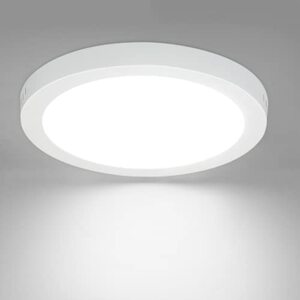 Glitzerlife LED Deckenleuchte Flach Deckenlampe - Modern LED Lampe Weiß Eckig lampe Neutralweiß 4000K, 18W IP44 Wasserfest für Küche Büro Wohnzimmer Badezimmer Flur Ø22.5CM