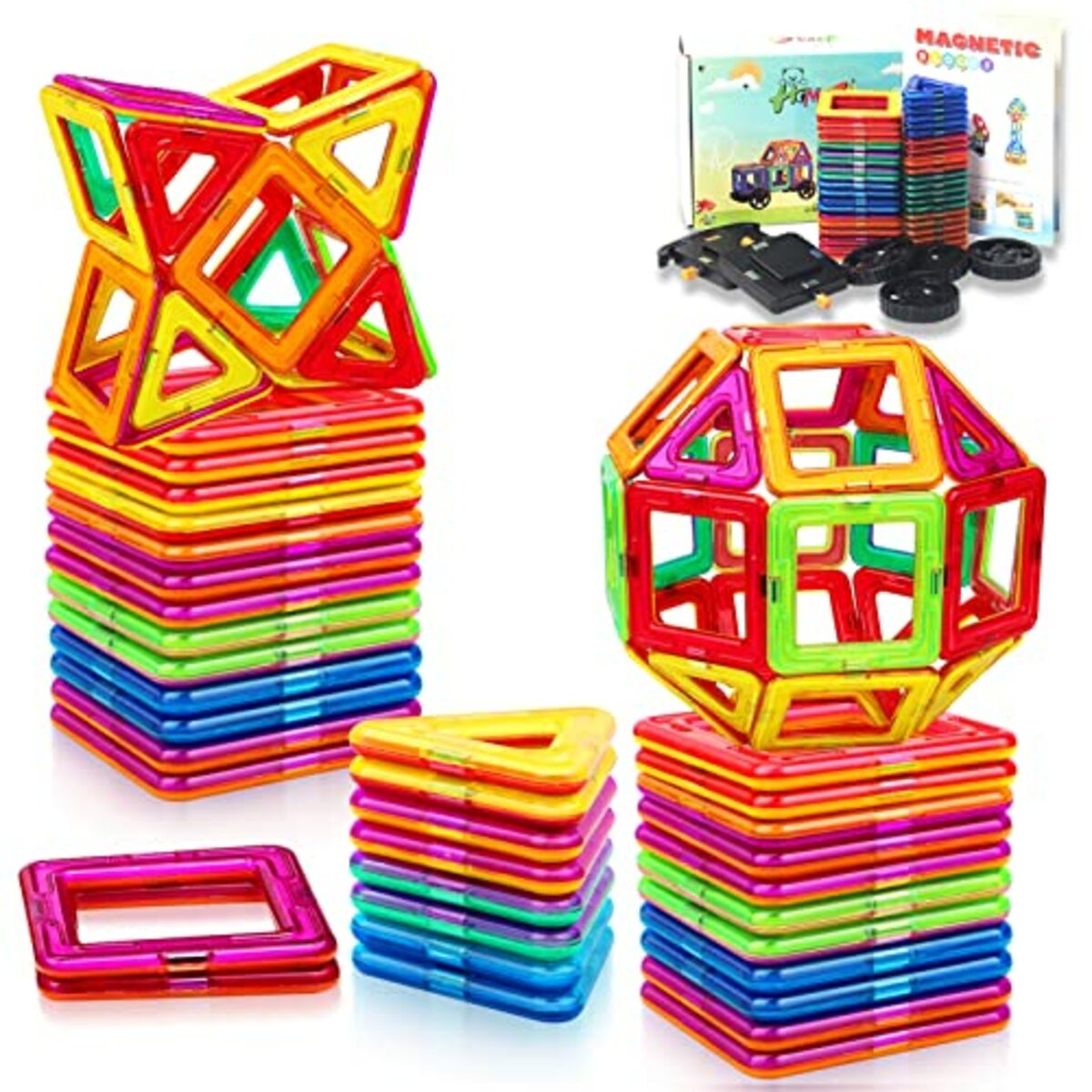 Bild 1 von KALOISYHE Magnetische Bausteine Spielzeug ab 3 4 5 6 Jahre alte Mädchen Junge Spielzeug für Kinder im Alter von 3-6 Jungen Mädchen Weihnachten Geburtstagsgeschenke