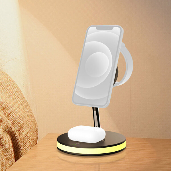 Bild 2 von DELCATO 
                                            3-in-1 Wireless Charger QI-1041 mit LED-Beleuchtung, 15 W