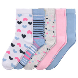 5 Paar Mädchen Socken im Muster-Mix