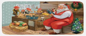 Küchenläufer »Plüsch Dekorative Küchenmatte mit rutschfester Rückseite«, Abakuhaus, rechteckig, Weihnachten Santa Herstellung
