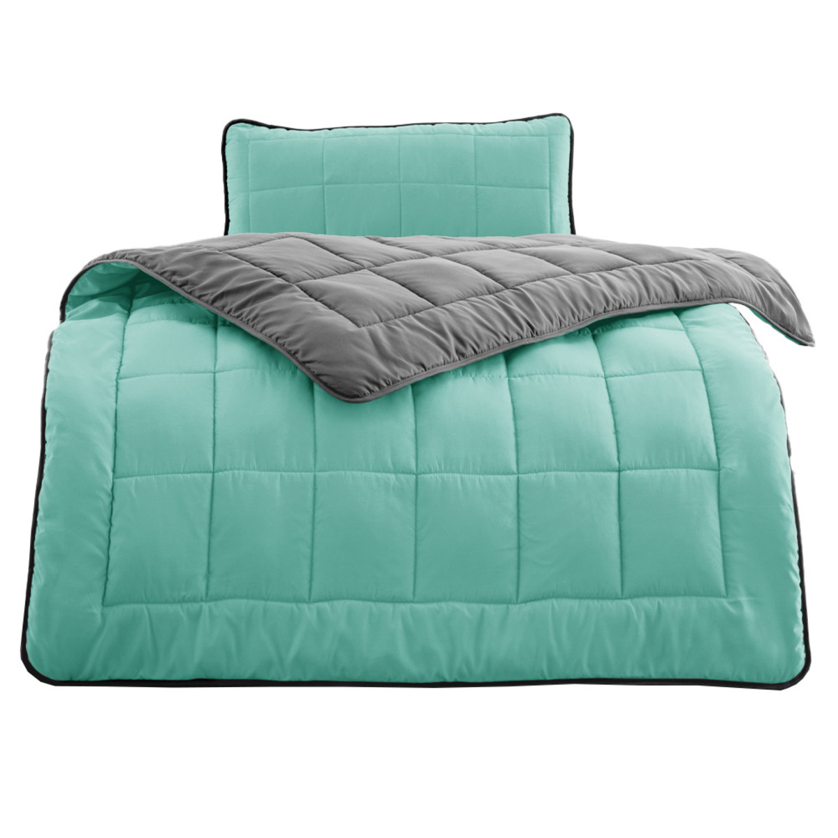 Bild 1 von Ortho-Vital Mikrofaser-Bettenset - Mint/Grau, 2tlg.