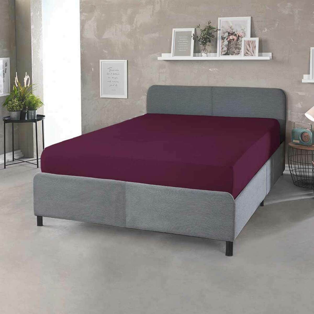 Bild 2 von Dreamtex Boxspring Mikro Interlock Spannbetttuch, 90-100x200 cm, Beere, 2er Set