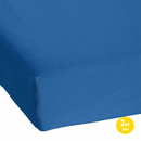 Bild 1 von Dreamtex Boxspring Mikro Interlock Spannbetttuch, 180-200x200-220 cm, Azurblau, 2er Set