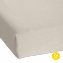 Bild 1 von Dreamtex Boxspring Mikro Interlock Spannbetttuch, 180-200x200-220 cm, Silber, 2er Set