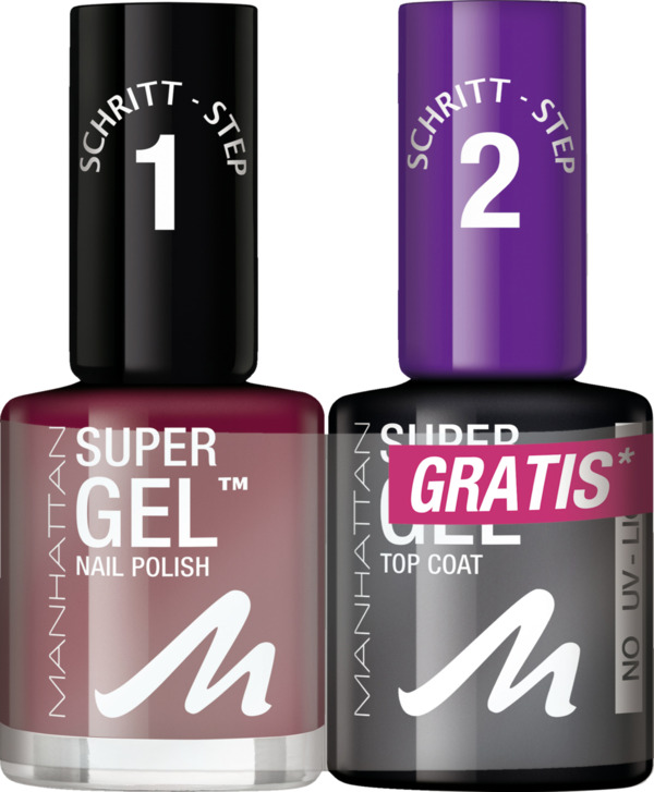 Bild 1 von Manhattan Super Gel Nagellack 685 Seductive Red + Top Coat